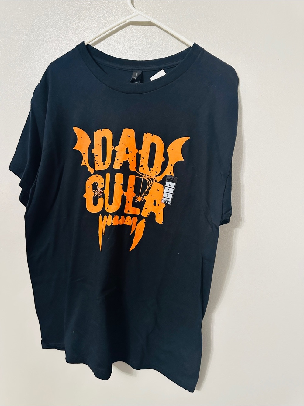Gildan Dad Cula Halloween Vampire Graphic T Shirt Black Orange Large L